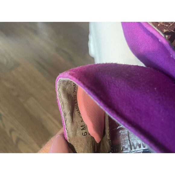 Sam Edelman Charleen Ballet Flats Shoes 6 M Studded Leather Suede‎ Fuchsia - Picture 10 of 11
